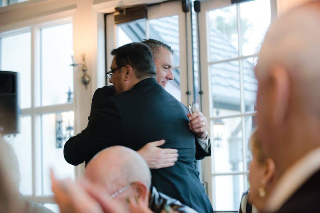 Neighbors Helping Neighbors – 1: Event chair, John Koos, and St. Jude Memorial Foundation Board Chair, Scott Rojas, celebrate the event’s success. (March 2019)